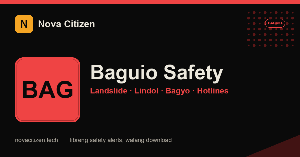 Baguio rain-induced landslide + earthquake safety hero (Nova Citizen)