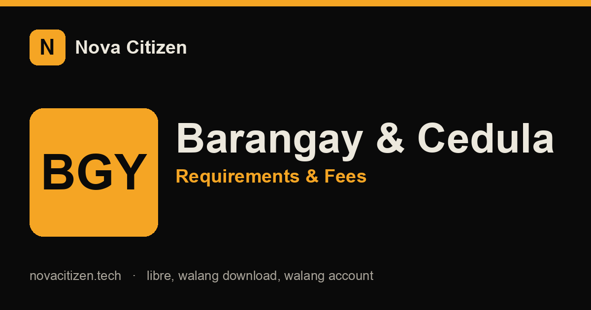 Barangay Clearance & Cedula hero (Nova Citizen)