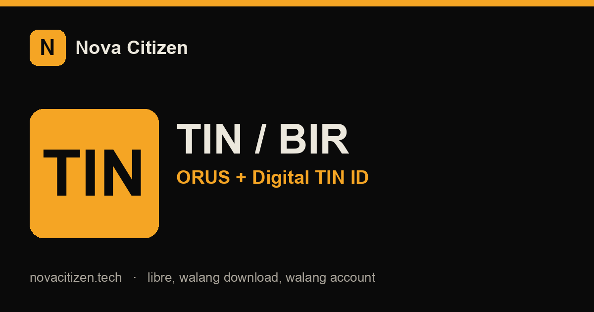 BIR TIN number and Digital TIN ID hero (Nova Citizen)