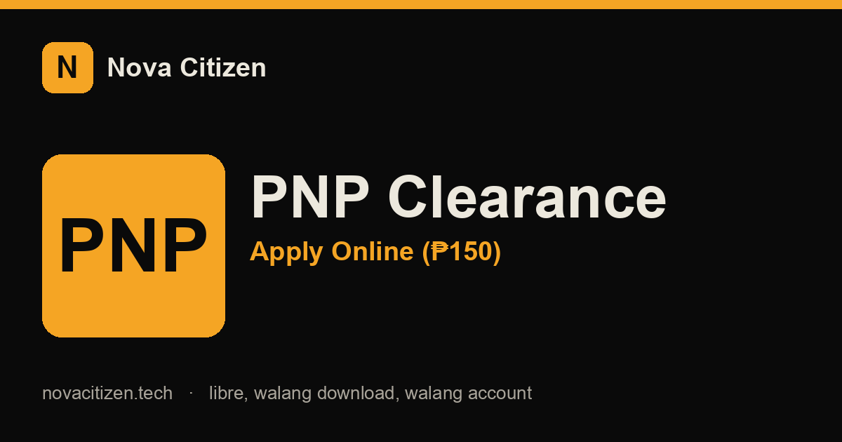PNP National Police Clearance hero (Nova Citizen)