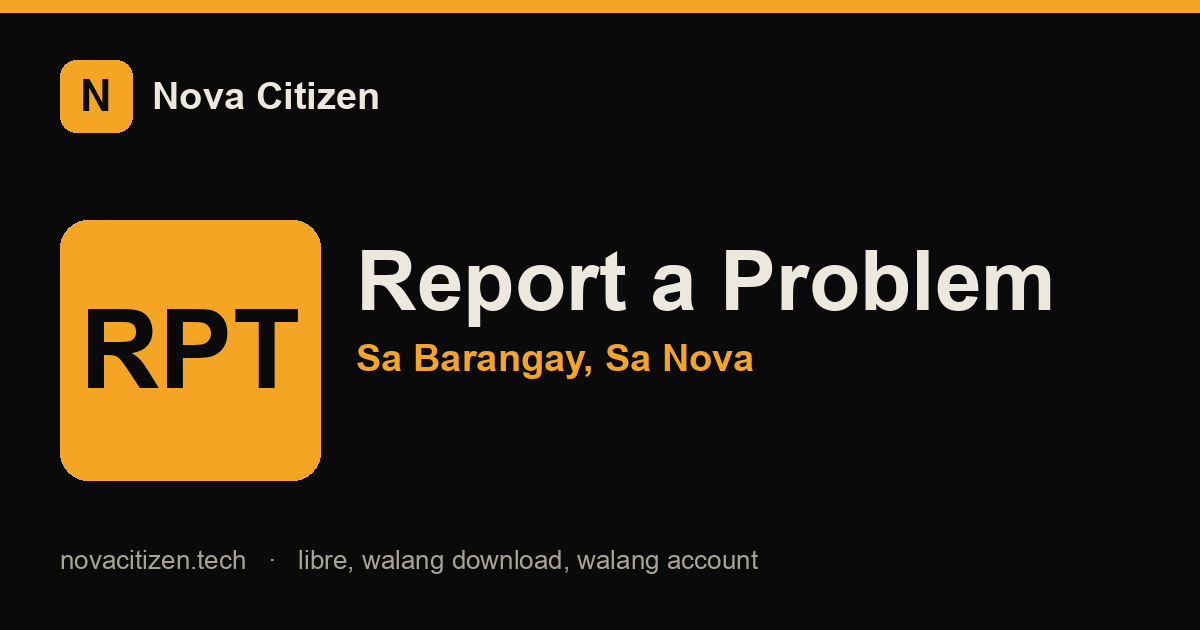 Report Barangay Problem hero (Nova Citizen)
